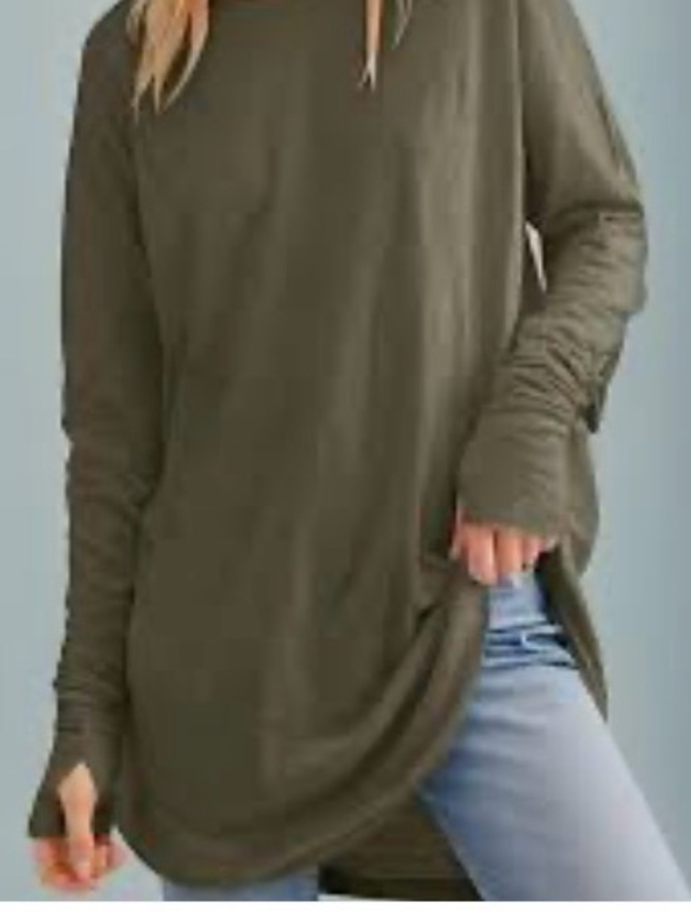 We The Free People Nina Tee Longlseeve SZ SM Green